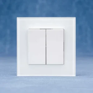 Double Pole Single Way Wall Mount Switch 2 Gang Rocker Switch White Black Grey Gold Glass Panel 2 Button Light Switch