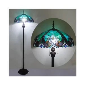 Dragonfly Base Shade Floor Lamp OEM Tall Tiffan Style Stained Glass LED Metal Home Customize AC 220V Touch