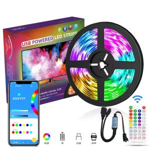 Dream Color 5050 5V Flexible Smart Tv Backlight Adressable PC Gaming Light Pixel Led Indoor Ws2812B IC 5M RGB Led Strip Light