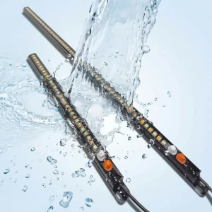 Dual Color LED Camping Light Bar 12V IP67 Waterproof White and Amber Dimmable Rigid Strip for RV Caravan Van Awning and Off-Road Use