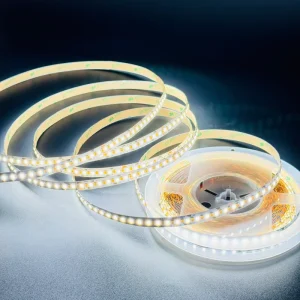 Dual Color Temperature LED Light Strip DC12V/24V SMD 2835 240 LEDs/m IP20 10mm Width 10W 10m Roll 3000K+6000K