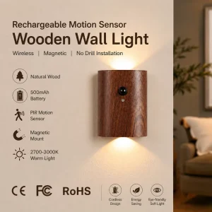 Dual Infrared Motion Sensor Rechargeable LED Wall Lamp for Staircase and Bedroom