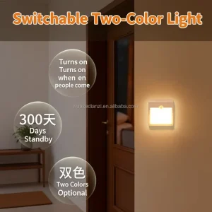 Dual color Rechargeable Smart Sensor LED Night Light for Home Use in Hallways Aisles Cabinets Bedside and Night Lighting