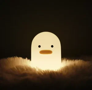 Duck Shape Kids LED USB Modern White Touch Lamp Indoor Children Night Soft Silicone Night Light