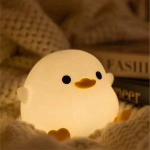 Duck Silicone Touch LED Night Lamp for Newborn Nursery Baby Safe LED Night Light with Soft Silicone