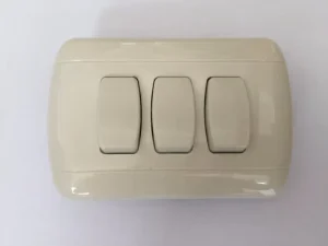 Durable Ivory 2 Gang Modern Design Wireless Touch Panel Wall Socket Switch ABS Material 10A IP20 Rated