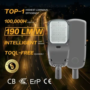 Durable Waterproof Ip66 Ik10 Aluminum Housing High Lumen Outdoor Road Lighting Led Street Light