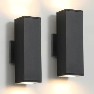 Dusk to Dawn Auto Sensor Photocell Waterproof Outdoor Up and Down Wall Mounted LED Lamp IP65 Exterior Sconce Home Wall Light