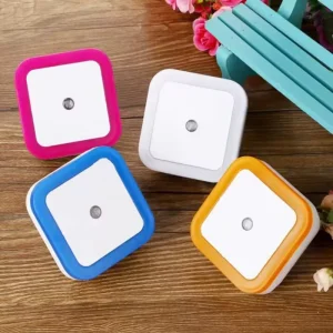 Dusk-to-Dawn Sensor Mini LED Night Light Square EU US Plug for Bedroom Hallway Stairs Corridor