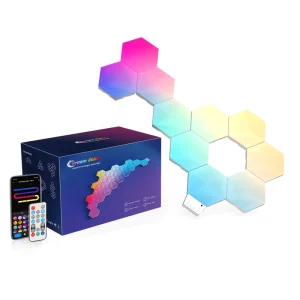 E-Commerce Supplier Smart Removable Wall Lamp, Modular Hexagon Geometry, White LED Night Light