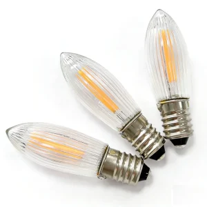 E10 C6 COB LED Filament Bridge Bulb 12V 16V 23V 34V 0.2W Riffelkerzen Christmas Candle Arch Bulb