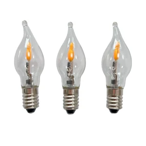 E10 C6 LED Candle Bridge Light Bulb 8-55V 0.2W Flame-Flickering Christmas Decorative Bulb