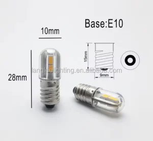E10 LED Bulb 1W 6V 100LM Ba9s 6V 12V 24V 36V
