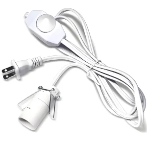 E12 Dimmer Switch Salt Lamp Cord, 18AWG, Pure Copper, PVC Jacket, Black/White, Indoor/Outdoor DIY