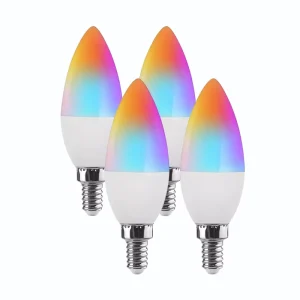 E14 WiFi Smart LED Candle Bulb 9W with Remote and Voice Control
