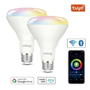 E26 BR30 RGBCW 12W 1050lm WiFi Dimmable LED Smart Bulb
