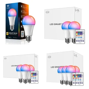 E26 E27 B22 12W RGBCW LED Smart Bulb 2700K-6500K WiFi App Control