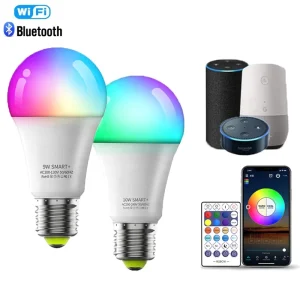 E26 E27 Smart WIFI LED Bulb Magic Home APP 9W 10W RGB+CCT Dimmable Light Bulb Work with Alexa Google Home Voice Control