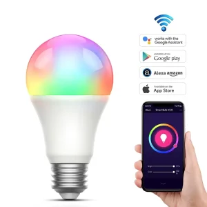 E27 9W RGB Dimmable Indoor WiFi App-Controlled LED Smart Bulb