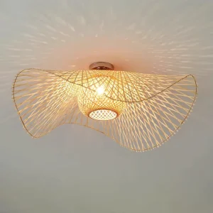 E27 Bamboo Ceiling Lamp for Bedroom