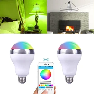 E27 E26 B22 RGB LED Globe Bulb with Music Speaker WiFi App AC Dimmable 6000K