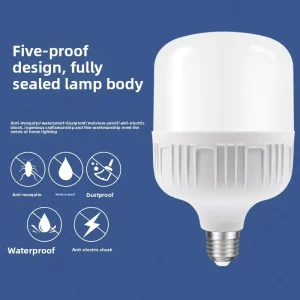 E27 LED Bulb White Large Screw Three-Proof Plastic Constant Current
