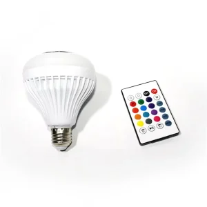 E27 LED Music Bulb RGBW 12W Dimmable with 24-Key Remote Control