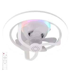 E27 Modern Acrylic Ceiling Fan Bulb with LED Light Remote Control Chandelier RGB Color Dimmable for Bathroom Lighting