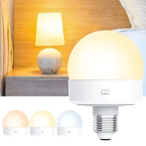 E27 RGB Smart LED Bulb Battery Operated Rechargeable with Remote Control DC5V