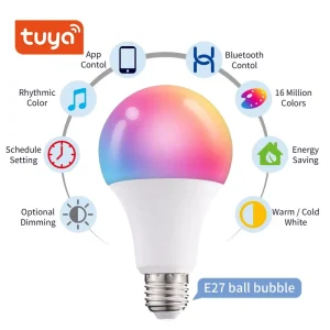 E27 RGB WiFi Bluetooth Smart LED Bulb 9W A60 110V/220V