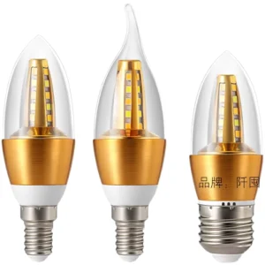 E27 Tri-Color Changing LED Candle Tip Bulb 5W AC CE Certified for Chandeliers