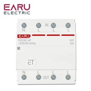 EARU 3P+N WiFi Ewe Linlk Smart Circuit Breaker Timer Relay Switch Voice Remote Control House Alexa Google Home Plastic WIFICB 4P