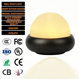 EGH Hemispherical PIR Motion Sensor Night Light Dome Shape LED Motion Activated Automatic Night Lamp with Magnetic Base