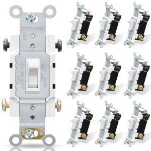 ELEGRP UL Listed 4 Way Toggle Light Switch 15A 120V in Wall On Off Electrical Switch Replacement for Home Office Kitchen