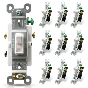 ELEGRP UL Listed Residential Grade 3 Way Toggle Light Switch 15 Amp 120 V Toggle Switch in Wall On Off Switch Replacement