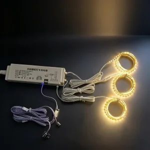 EMC Certified Double Door Control Switch with 110V Driver and COB Light Strip Set Natural Light for Wine Cabinet