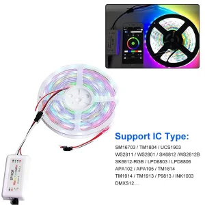 ESann SP105E 5V 12V 24V DC RGBIC Addressable LED Strip Phone Mobile App Control Music LED Controller