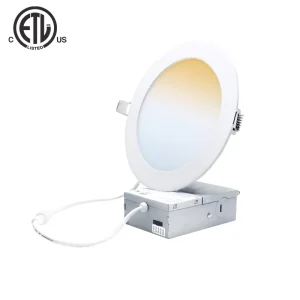 ETL 6Inch 12W 0 10V Dimmable Recessed Panel Light 5CCT AC120 277V Led Round Ceiling Lamp 2in1 Recessed Ceiling Light