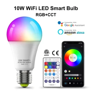 ETL CE SAA A19 60mm RGBWW ZigBee WiFi Dimmable Smart Light Bulb 7W 9W E26 E27 Base