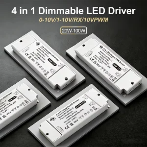 ETL Certified 12V 24V LED Power Supply 20W 30W 40W 50W 60W 80W 96W 100W Constant Voltage 4-in-1 Dimmable Ultra-Thin LED Driver
