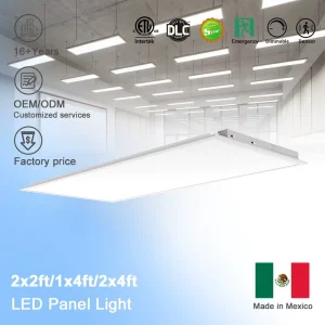 ETL DLC 2×4 Backlit LED Panel Light Motion Sensor 5CCT Selectable 3500-6500K 5W Selectable 30-70W 0-10V Retail School Office