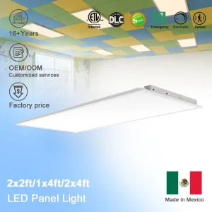 ETL DLC 2×4 LED Panel Light Emergency Motion Sensor 5CCT Selectable 3500-6500K 5W Selectable 30-70W 0-10V Office School