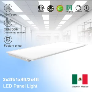 ETL DLC 2×4 LED Panel Light Recessed Surface Mount 5CCT Selectable 3500 6500K 5 Watt Selectable 30 70W 0 10V Office School