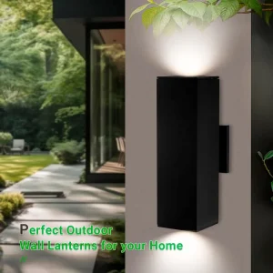 ETL DLC Listed Square Aluminum Factory 5CCT Adjustable Waterproof 6000K Smart White LED Wall Light for Outdoor Garden Lighting