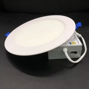 ETL ES FCC 6inch 12W LED Panel Light with No Flicker Driver 5CCT Adjustable 120V Dimmable Smooth Trim Damp Location
