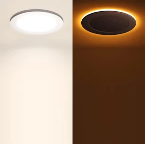 ETL Energy Star 4 6Inch 9 12W 5CCT LED Recessed Pot Light with Night Light Dimmable Slim Panel for Modern Living Room