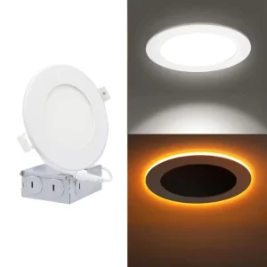 ETL Energy Star Listed 4in Slim Panel Light 5CCT Adjustable 9W+3W Recessed Mounted Downlight Night Light for Home Office