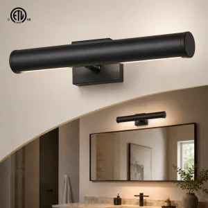 ETL Listed Decorative Wall Sconce Lamp Matte Black Indoor Wall Light 120V Sockets Living Room Remote Control Dimmable