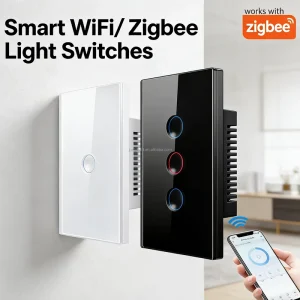 ETL SAA Wireless WiFi Touch Light Switch with Concave Glass Button