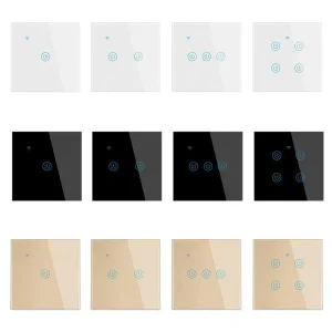 EU 1/2/3/4 Gang Smart Voice-Controlled Tempered Glass Touch WiFi Wall Switch